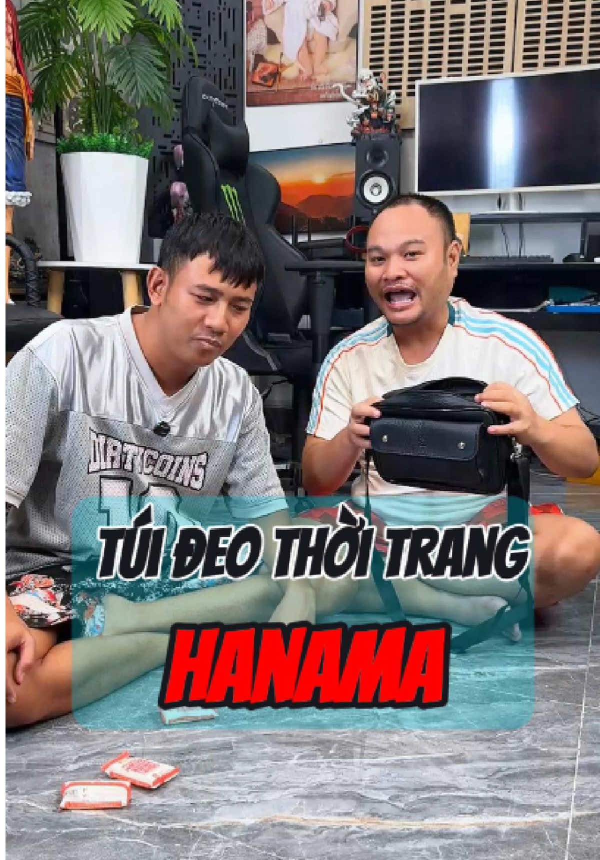 Túi đeo chéo da PU Hanama xém xíu nữa là đựng đủ đồ đi luôn rồi #thaivu #vinhrau #emthaianhvinh 