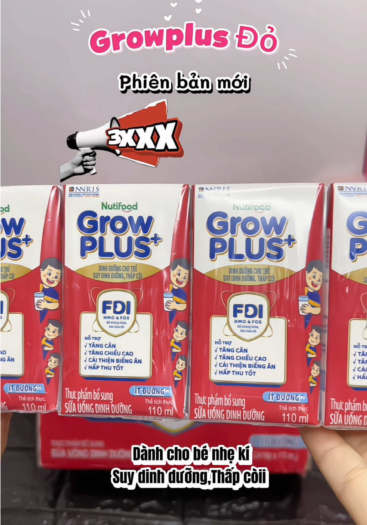 Thùng 48 hộp 110ml Growplus Đỏ phiên bản mới hỗ trợ phát triển toàn diện, hỗ trợ lên kí hiệu quả, cải thiện đề kháng, tiêu hóa khỏe, chiều cao vượt trội #growplusdo #suydinhduong #phattrientoandien #nutifoodgrow #xuhuong 