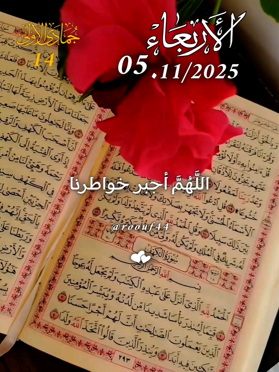 دعاء يوم الاربعاء 05.11/2025 💝🌺 #دعاء_يوم_الاربعاء #يارب 🤲💕 اللَّهُمَّ أجبر خواطرنا وأسعد قلوبناً  #اللهم_امين_يارب_العالمين #اللهم_صلي_نبينا_محمد 💝🤍 #دعاء_يوم_الاربعاء 🌺🌺🌹 🤲🤲♥🕋🤲🤲  دعاء يوم الاربعاء يارب 🤲💝🌺