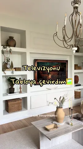 Televizyonu tabloya çevirdim dedim, kimse inanmadı 😅 Ama tek yaptığım YouTube’a görsel aratıp ekranda durdurmak🤭 Deneyin, evinizin havası anında değişiyor 💛 #reklamdeğil #DIY #kendinyap #dekor #interiordesign  