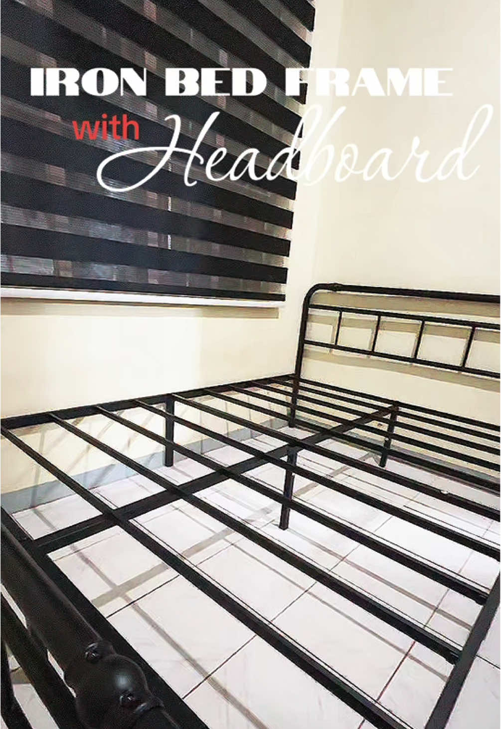 Matibay na IRON BED FRAME with HEADBOARD mga labs! Check the yellowbasket for the available sizes.🫶🏻 #fyp #bedframe #ironbedframe #headboard #quality 