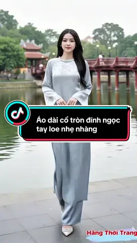 Áo dài cổ tròn đính ngọc tay loe nhẹ nhàng #aodai #aodaivietnam #aodaitet #xuhuong #hangthoitrang 