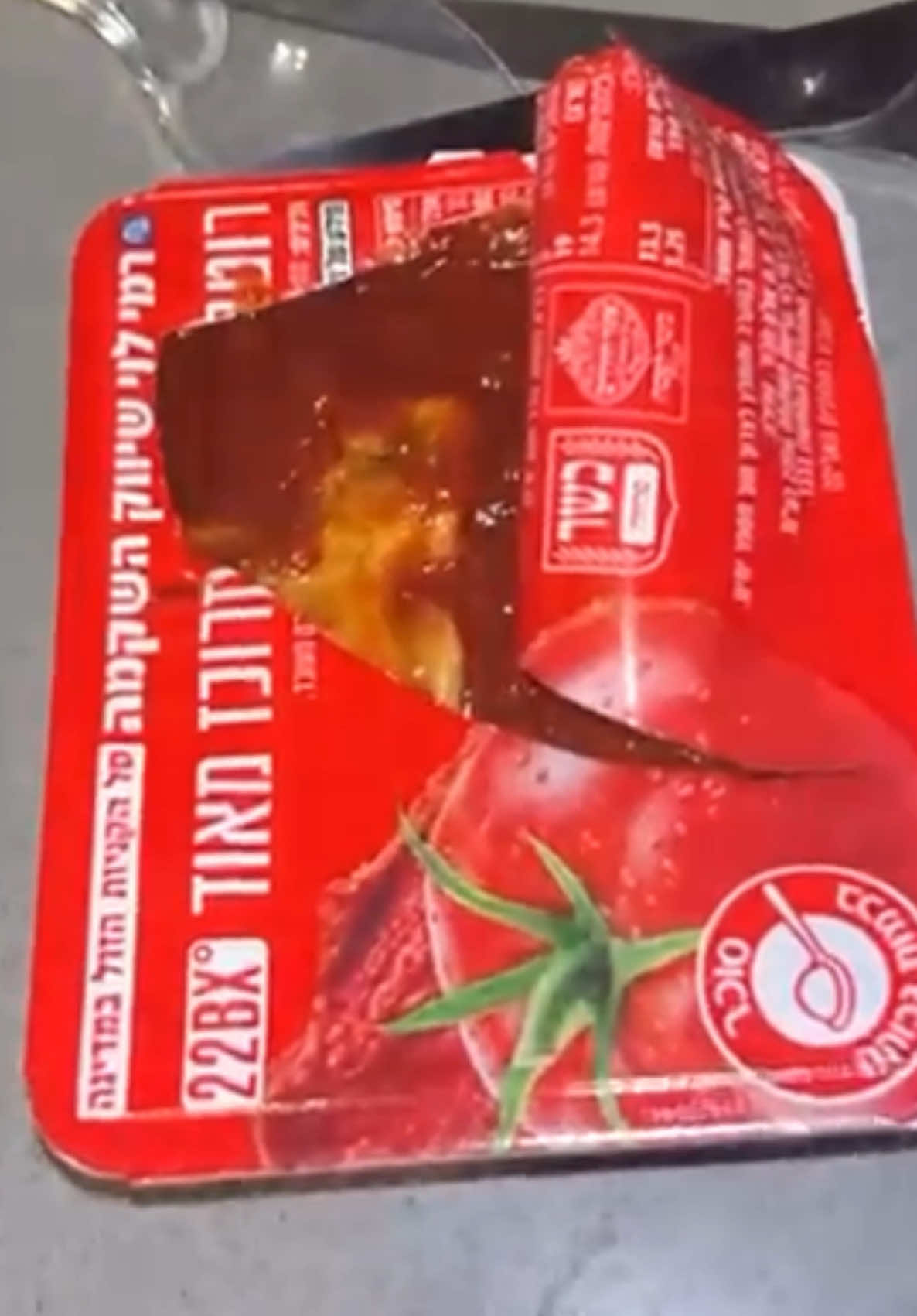 . אליאן תורג'מן מחדרה תכננה רק להכין לעצמה פסטה, אך ברגע שפתחה את קופסת רסק העגבניות, השייכת למותג הבית של רמי לוי, איבדה את כל התיאבון - לאחר שגילתה לטאה מתה בתוך הקופסה. תורג'מן שחזרה: 