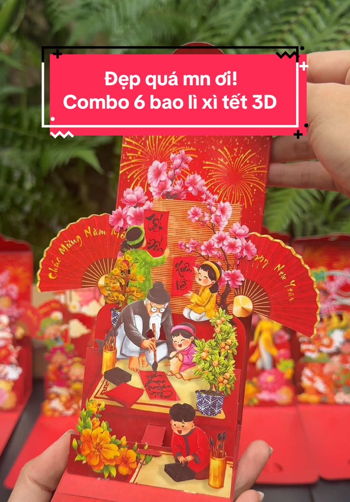 Đẹp quá mn ơi! Combo 6 bao lì xì tết 3D Bính Ngọ 2026! #baolixi2026 #baolixi #baolixidep #phongbaolixi #baolixido 