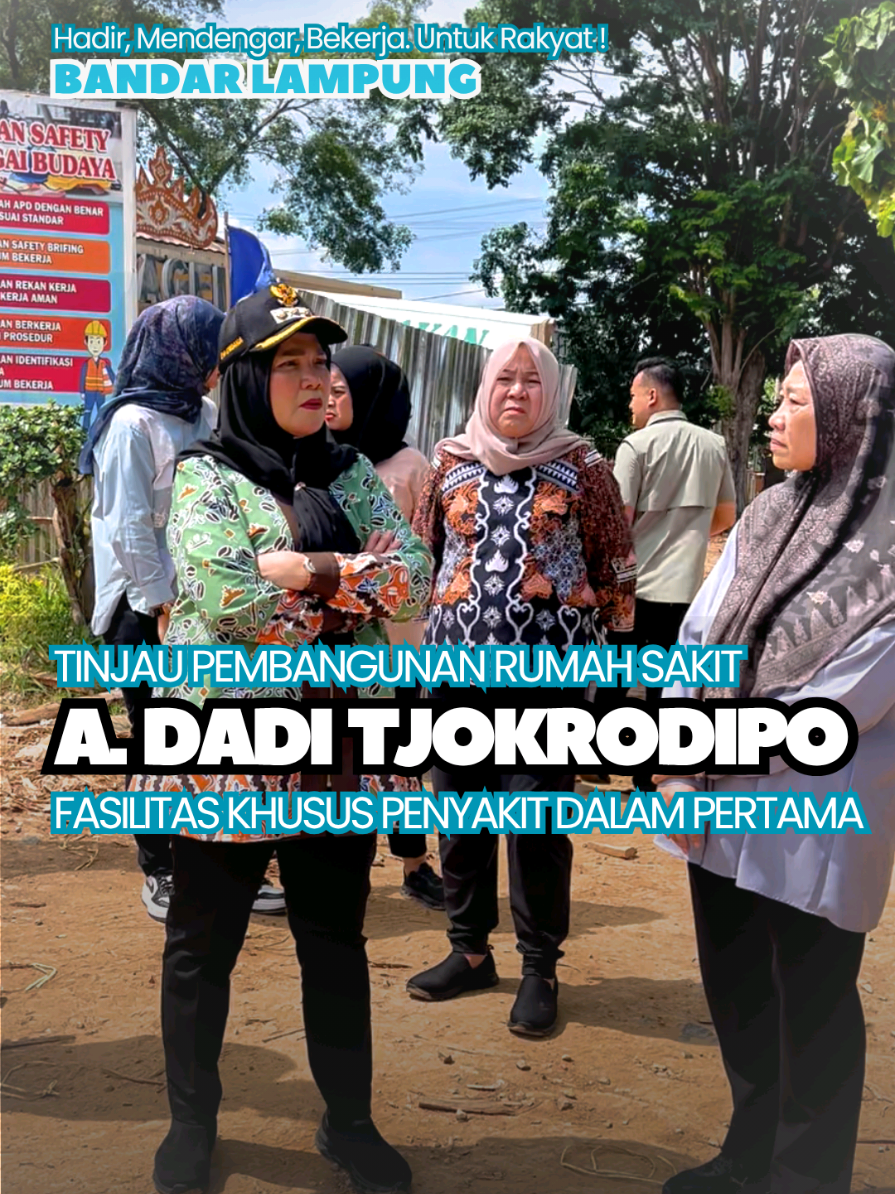 ✨ Menuju Rumah Sakit Bertaraf Internasional ✨ Alhamdulillah, meninjau langsung pembangunan fasilitas khusus penyakit dalam di RSUD A. Dadi Tjokrodipo yang terdiri dari 10 lantai. Tahap pertama pembangunannya telah selesai, dan Insya Allah tahap kedua akan rampung pada Juli 2026. Bunda berharap fasilitas ini bisa menjadi percontohan pelayanan kesehatan, bukan hanya di Provinsi Lampung, tapi juga di tingkat nasional bahkan internasional. 🌍 Harapan terbesar Bunda, warga Bandar Lampung tak perlu lagi jauh-jauh ke luar negeri untuk berobat — karena fasilitas terbaik kini bisa kita nikmati di kota sendiri. 💙 #BundaEvaDwiana #WalikotaBandarLampung #rumahsakit  #RSUD #FYP 