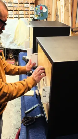 Getting the drawer fronts attached. Feels good to this being almost done.  • #drawer #furnituremaker #modernindustrial #ashwood 