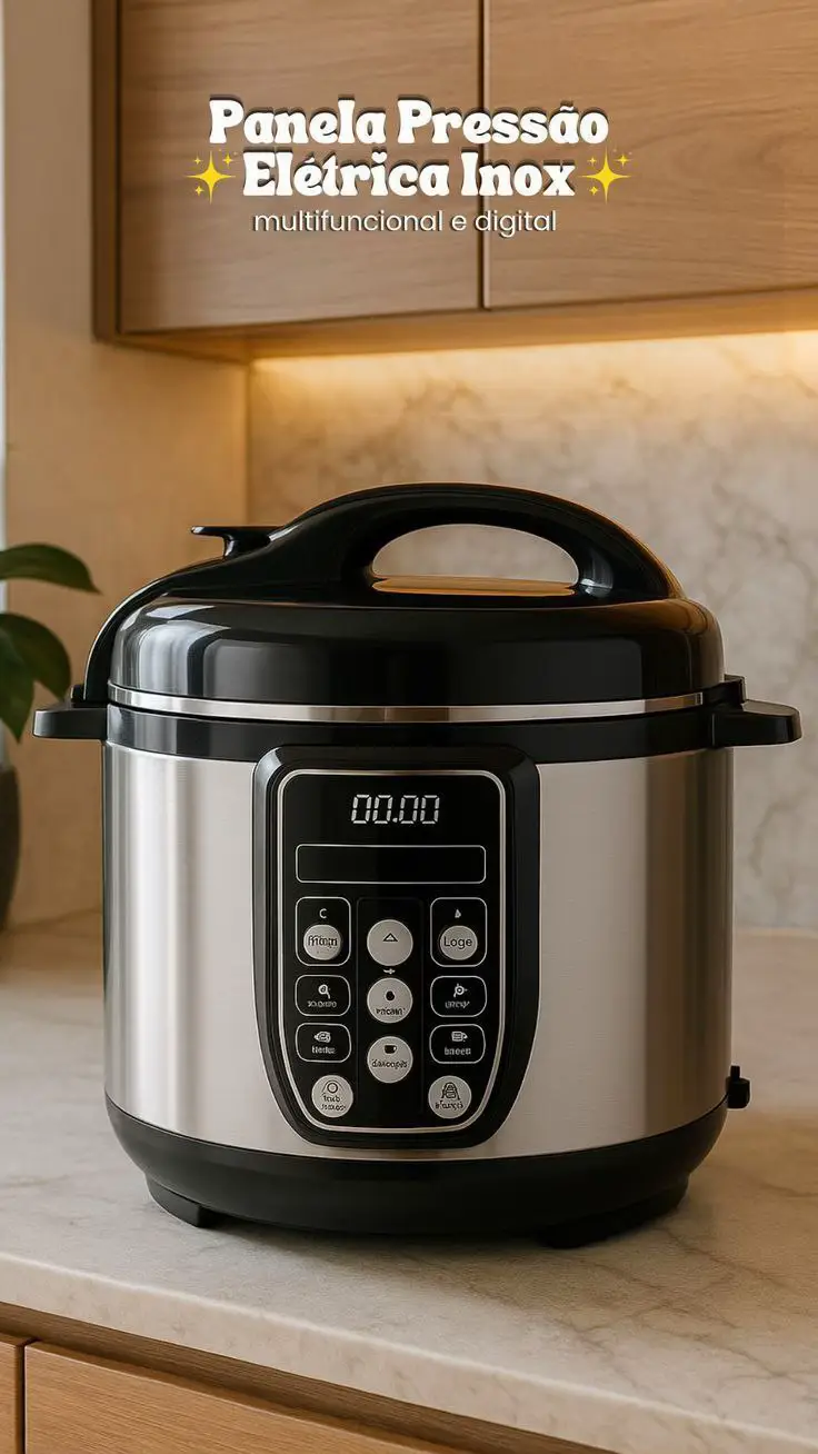 Panela De Pressão Elétrica multifuncional Inox - 4 Litros - In Brasil Procure na barra de pesquisa do app pelo ID: ARM-MVX-BJY, estou deixando o link dos comentários também 🫶🏼 ##paneladepressao##eletrica##comprinhas##shopee