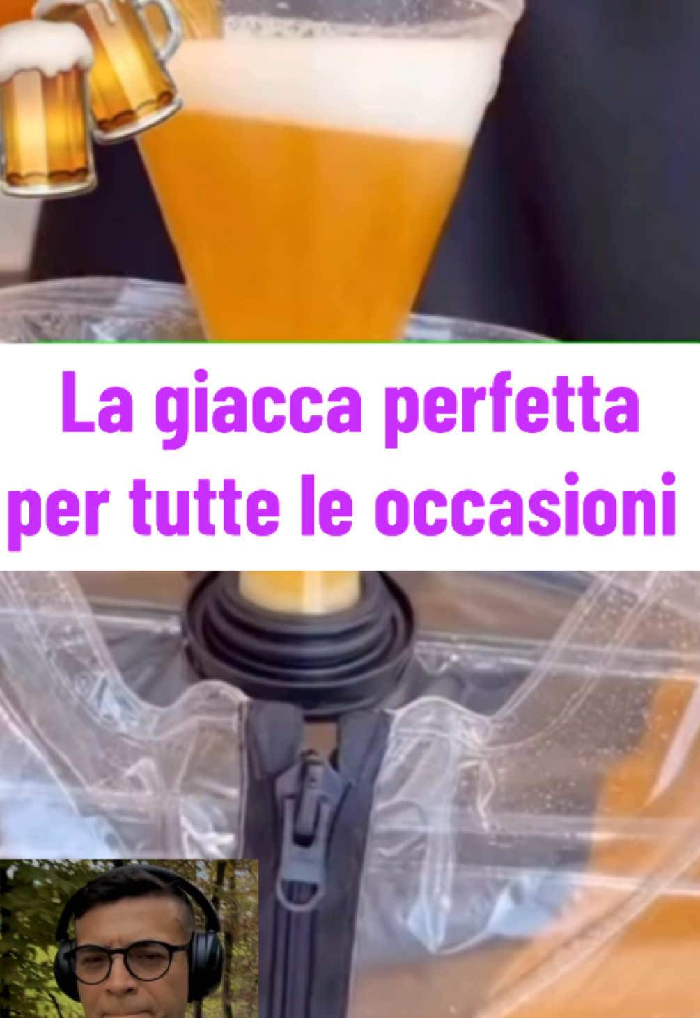 Giacca intelligente, invenzione pratica che serve veramente 😛#birra #giacca #intelligente #calcio #stadio 