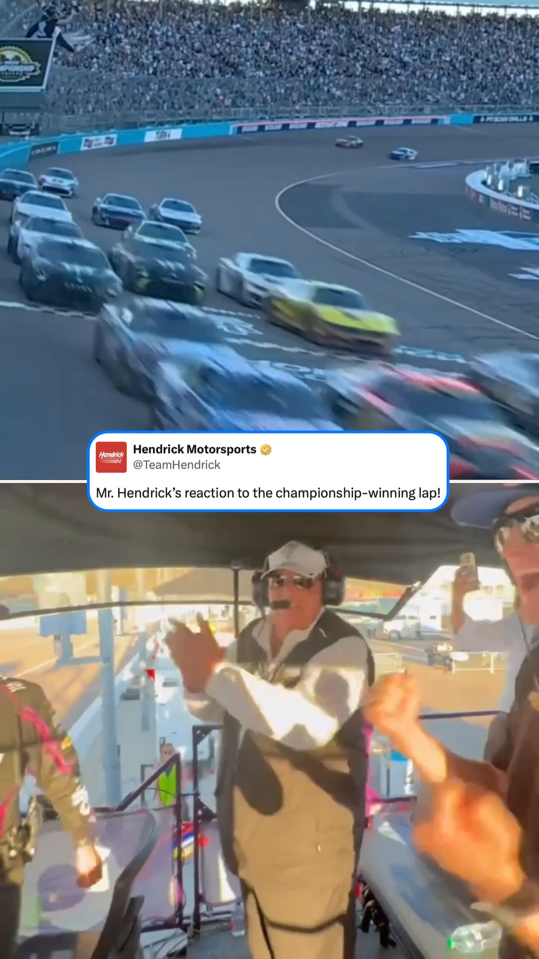 Mr. Hendrick living the moment 🏁 via @teamhendrick #nascar #teamhendrick #championship4 #nascarplayoffs #nascartiktok #kylelarson