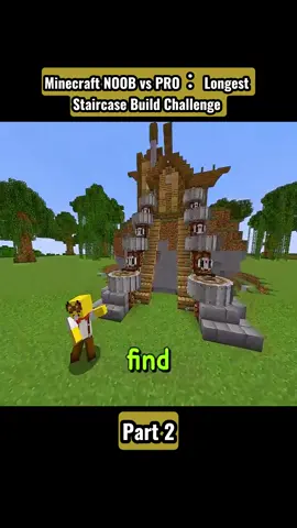 Minecraft NOOB vs PRO： Longest Staircase Build Challenge #minecraftmemes #Minecraft #3dgame #robloxgames #robloxfyp