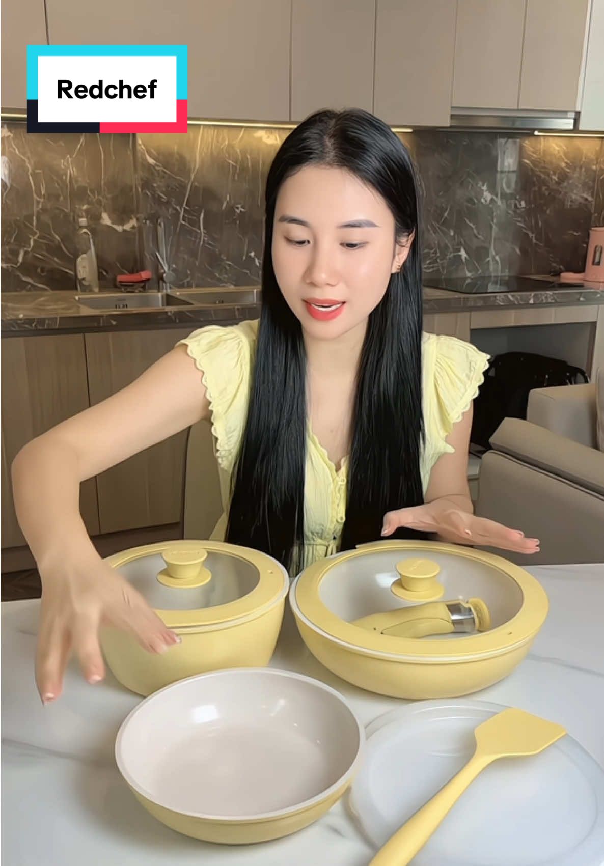 Bộ nồi chảo 8 chi tiết Redchef #redchef #noichaochongdinh 