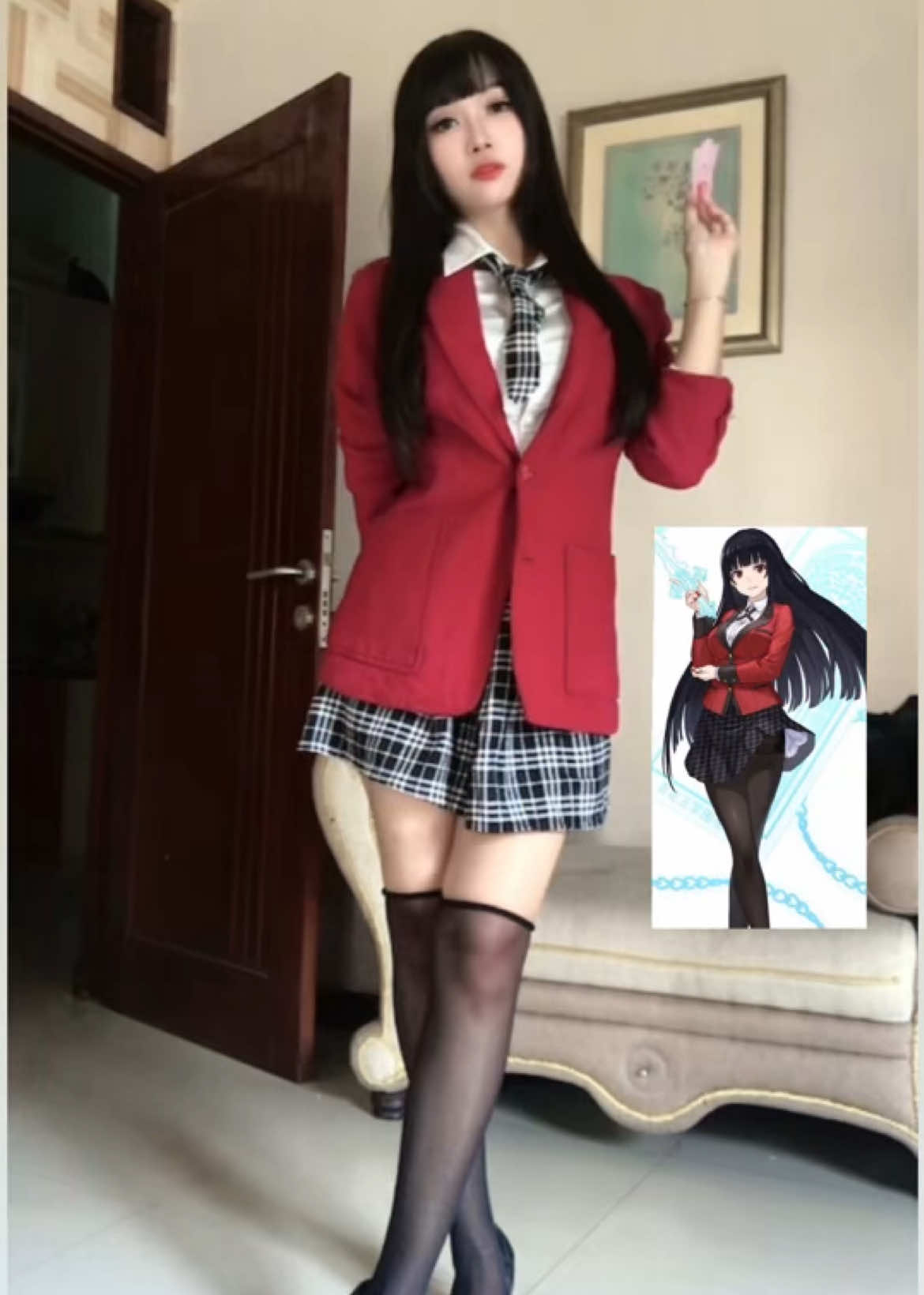 Inspired by Yumeko: soft voice, sharp mind❤️‍🔥 #yumekojabami #kakegurui #cosplay #fy 