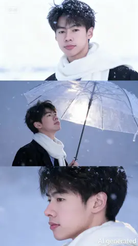 PROMPT GEMINI: Three-frame cinematic photoshoot of a young man in snowy winter field, holding a transparent umbrella. Style: realistic, cinematic, melancholic mood, soft cold lighting, falling snow. Outfit: short black hair, black scarf, dark padded puffer jacket, grey trousers. Frame 1 (top): close-up portrait, under umbrella, looking to the side, thoughtful expression. Frame 2 (middle): full-body shot, standing in snowy field, holding umbrella above head, facing camera, snow-covered trees in background. Frame 3 (bottom): extreme close-up of face, under umbrella, focus on eyes and lips with snowflakes. Same composition and layout as reference photo.#viral #fyp #prompt #xuhuong 