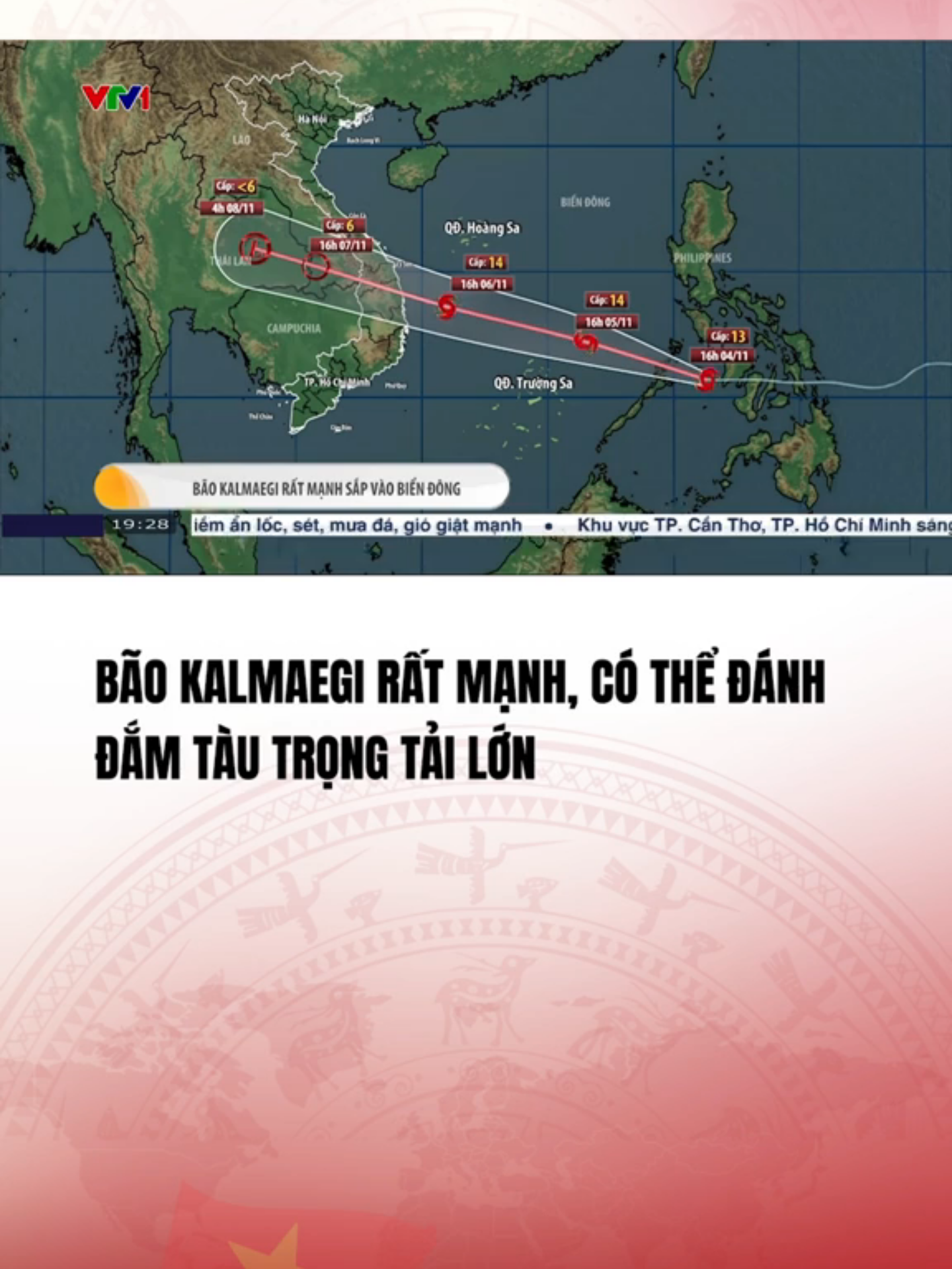 Bão Kalmaegi rất mạnh, có thể đánh đắm tàu trọng tải lớn. Dự báo trong đêm nay, sáng mai (5/11/2025), bão Kalmaegi đi vào Biển Đông#vtvcabtintuc#vtvcab#tiktoknews#vtvprime#baoso13
