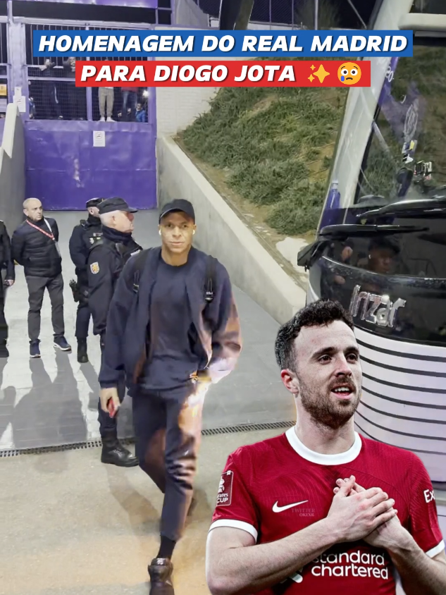 A linda homenagem do Real Madrid para o Diogo Jota #vinijr #championsleague #liverpool #mbappe 