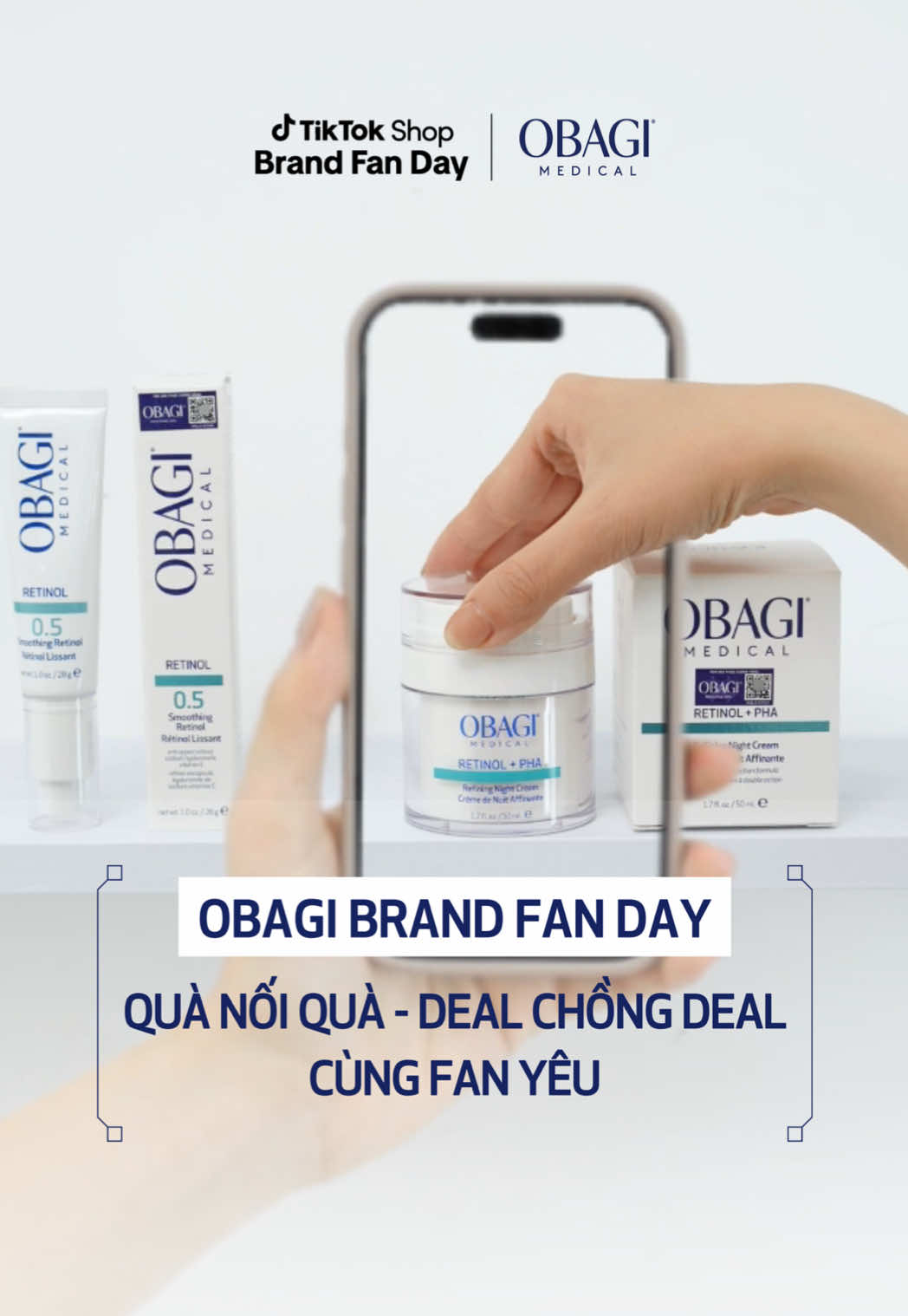 📣 Deal cực “xịn” nhà Obagi đã đổ bộ! Săn ngay ưu đãi Mua 1 Nhận 4, tổng giá trị voucher lên tới 1 tỷ đồng 💙 Cùng chuyên gia Obagi khám phá bí quyết dưỡng da khoa học – săn quà cực khủng chỉ có tại Obagi Brand Fan Day. 👉 Đặt lịch xem live ngay để không bỏ lỡ! #ObagiBrandFanDay #BrandFanDay #ExclusiveFanPerks #obagimedical 