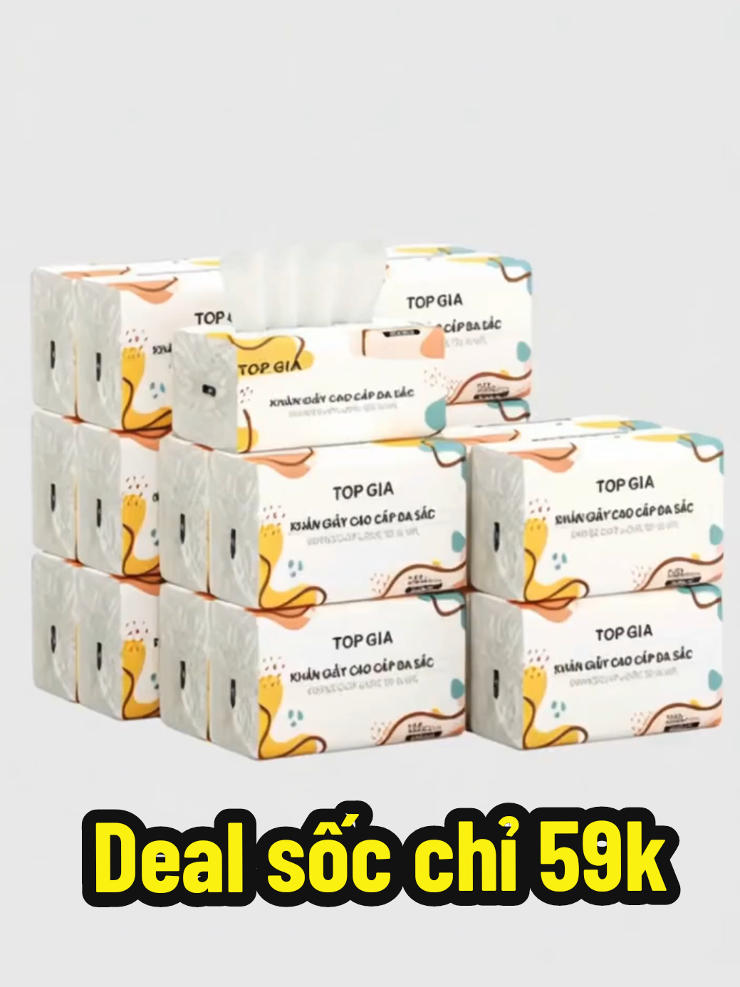 Cảnh báo: Hết hàng nhanh cực 😆 Khăn giấy Top Gia chỉ 59k/thùng, rẻ quá trời luôn á! 🧻 Ai chưa mua là tiếc đó nha! 🛒 Giỏ hàng ngay đây, bấm liền cho nóng 🔥 #TopGia #Deal59k #KhanGiayGiaRe #HotTikTokShop #SanPhamHot 