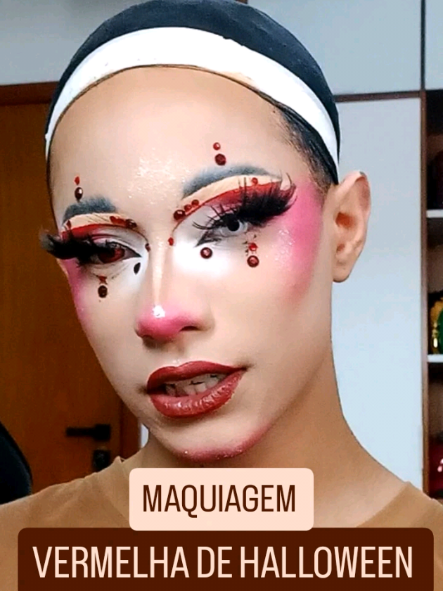 Maquiagem pra servir Halloween de gostosa, versão 2.0🩸🫶🏽 #halloween #dragqueen 