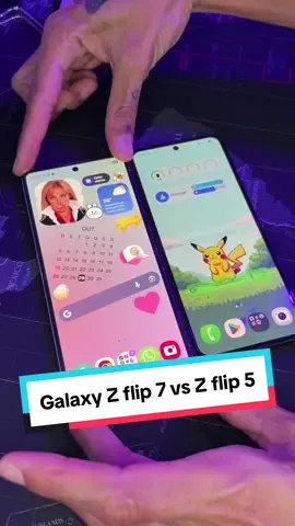 O Galaxy Z flip 7 tá maior em relação ao Z flip 5 🤩📲 #samsung #zflip7 #zflip5 #flipphone 