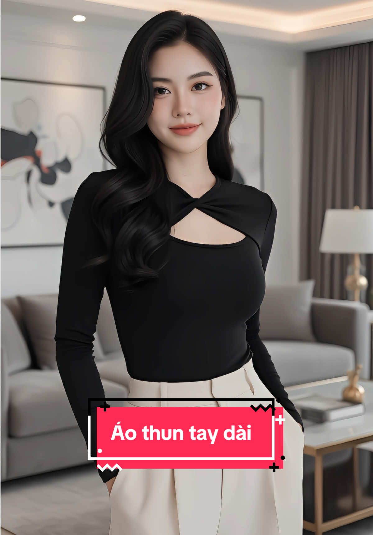 Áo thun tay dài xoắn cổ ôm body #aothundaitay #aogiunhiet #thoitrangnu #phongcach 