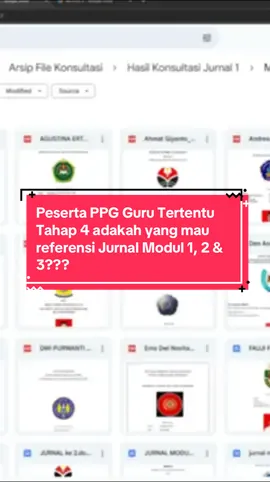 Ada yang mau referensi Jurnal Modul 1, 2 & 3 bagi peserta PPG Guru Tertentu Tahap 4??? Silakan komen ya! ☺️ #pembelajaranmandiri  #ppgbagigurutertentutahap4  #jurnalpembelajaransosialemosional  #jurnalpembelajaranfilosofipendidikandanpendidikannilai  #jurnalpembelajaranmendalamdanasesmen 