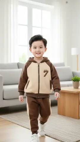 Bộ quần áo nỉ bông bé trai bé gái logo thêu số 7 #setthudongbegai #bothudongbetrai #thoitrangtreem #oufit #xuhuong 