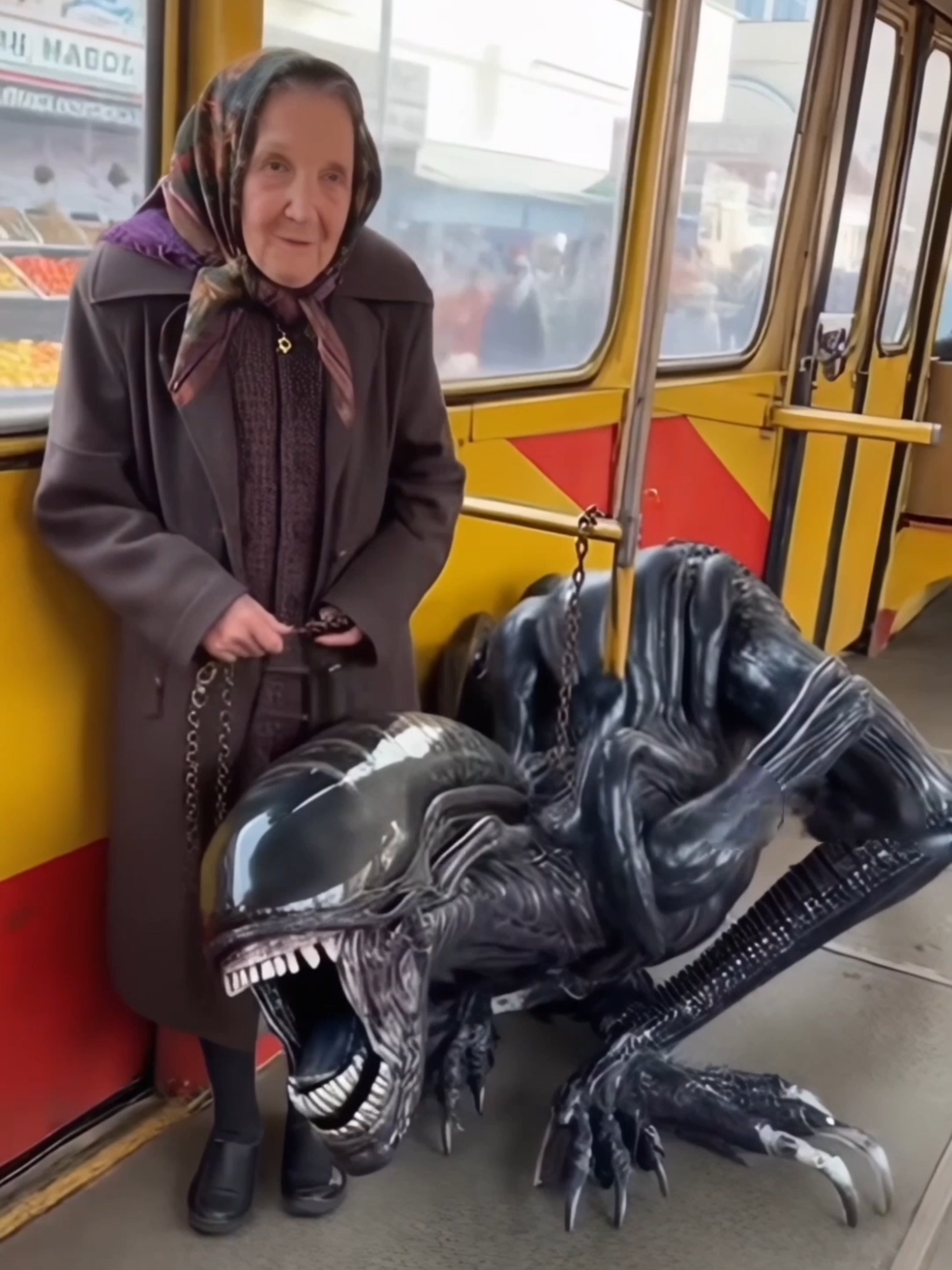 В этом трамвае никто не услышит твой крик... #ксеноморф #aliens #xenomorph #бабушка #Одесса #Odesa #Odessa #Одеса