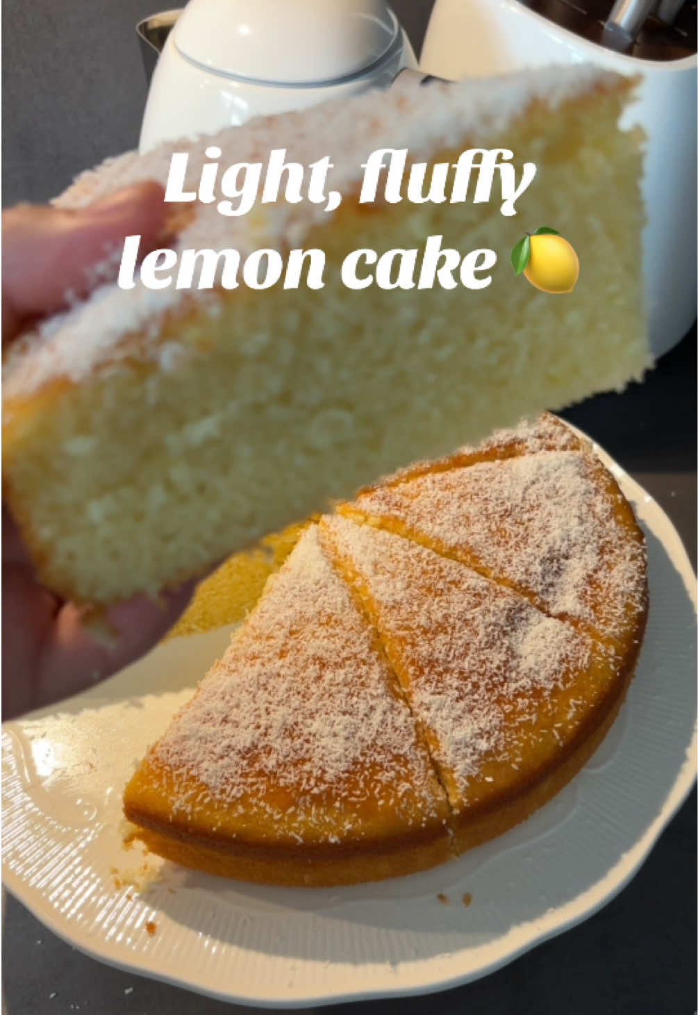 Lemon cake 🍋 4 eieren 170 g suiker Rasp van 1 citroen 190 ml zonnebloemolie 170 ml melk 230 g bloem 16 g bakpoeder Jam + kokosrasp (als topping) Klop 4 eieren + 170 g suiker schuimig Voeg citroenrasp toe Roer 190 ml olie + 170 ml melk erdoor Mix 230 g bloem + 16 g bakpoeder erdoor Giet in vorm Bak in een 24 cm of 26 cm bakvorm op  35 min op 170°C 4 eggs   170 g sugar Zest of 1 lemon 190 ml sunflower oil 170 ml milk 230 g flour 16 g baking powder Jam + shredded coconut (for topping) Whisk 4 eggs and 170 g sugar. Add the lemon zest. Stir in the oil and milk. Mix in the flour and baking powder until smooth. Pour the batter into a 24–26 cm baking pan. Bake at 170°C for about 35 minutes #fyp #cake #baking #Foodie #dessert 