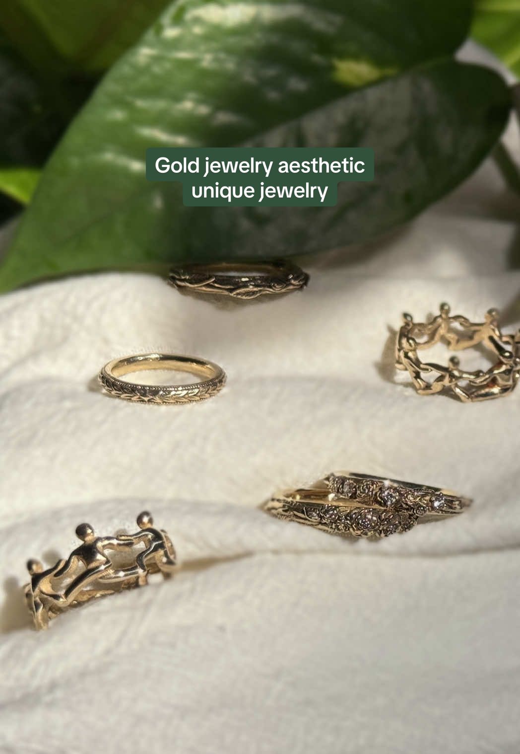 ⊹  solid gold jewelry thats nature fantasy inspired unique jewelry that brings the gold jewelry aesthetic and fantasy jewelry together #uniquejewelry #goldjewelry #goldjewelryaesthetic #fantasyjewelry