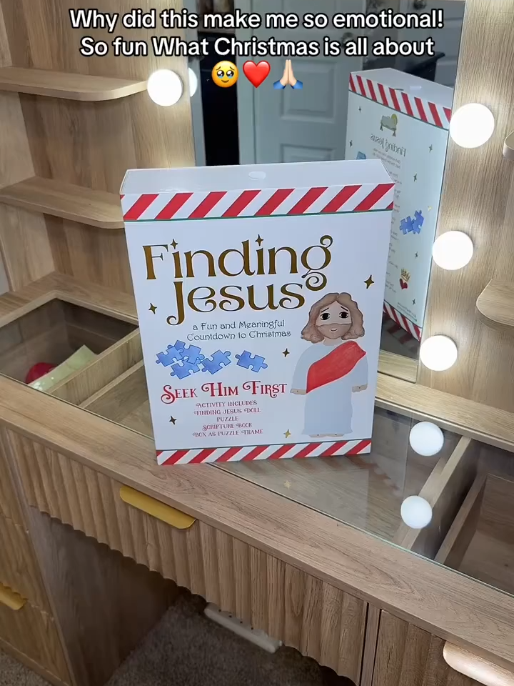 ✝️ Finding Jesus – Countdown to Christmas brings a faith-filled, meaningful adventure to your whole family this holiday season! 🎄 At the heart of this unique advent experience is a soft, snuggly 12” plush Jesus doll—each day, you’ll reach into his pocket to pull out a double-sided puzzle piece, complete with a short scripture and gentle illustration that tells the story of our Savior’s birth. As the days pass, the puzzle slowly unfolds into a beautiful Nativity scene, which you can proudly display in the included 14.75” x 11.25” dual-sided puzzle frame box. To make the experience even more heartfelt, it also comes with a 4.5” x 6” devotional scripture book, perfect for bedtime, breakfast, or family devotion time—helping kids and adults alike uncover God’s Word piece by piece, and rediscover Jesus at the center of Christmas joy! 🎁📖