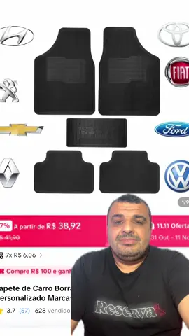 Tapete de Carro Borracha Automotivo 5 Peças Personalizado Marcas #tiktokshop1111br #tiktokshopblackfridaybr #blackfriday #carros #tapete 