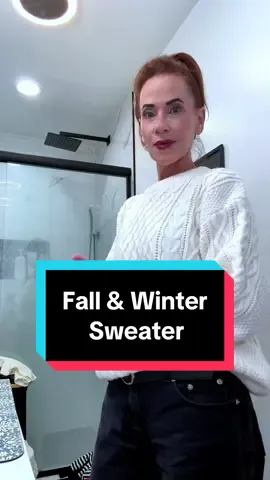 A cozy fisherman sweater is a must fall and winter top for me. #fallfashion #winterfashion #cozysweater #sweaterweather #creatorsearchinsights 