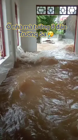 Nhà ở bên cồn mà sóng đánh như đang ở Trường Sa #mưabuồn #lụtmiềntrung #quảngtrị 