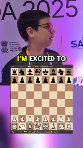 Faustino Oro just drew his first 2700 ever! He even had a small advantage in the game, a great start to the match!🔥 #FIDEWorldCup