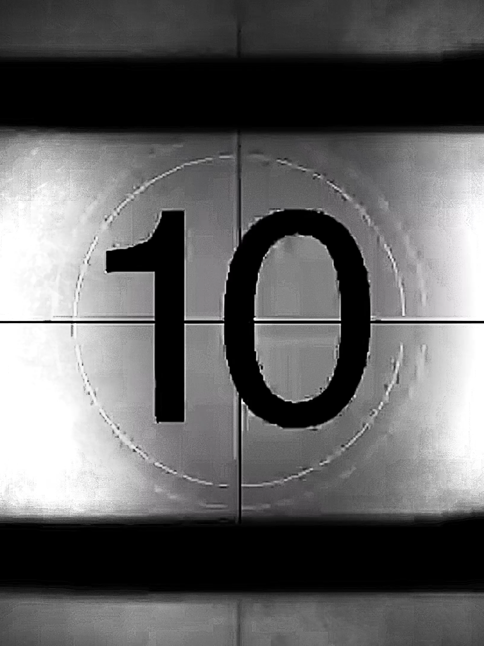 Contagem regressiva cinema preto e branco