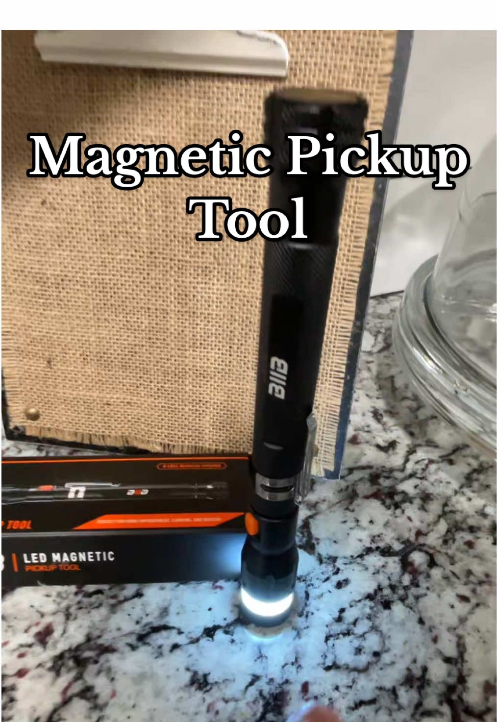 LED magnetic pickup tool. #magneticpickuptool #stockingstuffer 