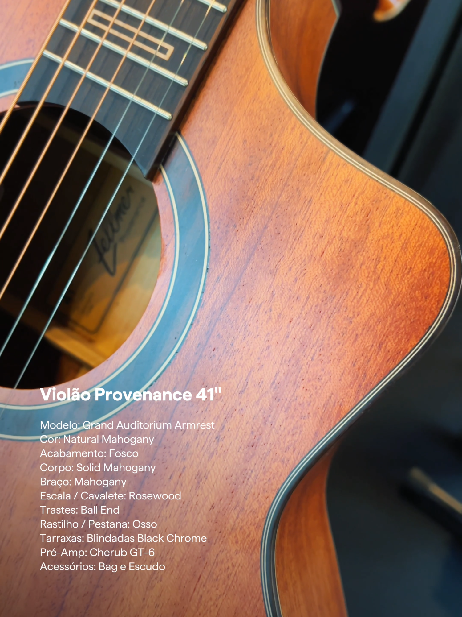 O Provenance Grand Auditorium Armrest entrega equilíbrio sonoro, braço suave e um acabamento que impressiona! Quer ver de onde vem toda essa qualidade? Assista ao review completo no nosso canal do YouTube! #zellmermusical #zellmerstrings