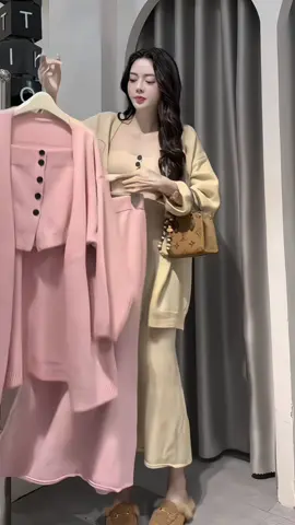 Set váy len 3 chi tiết kèm choàng - Set bầu mặc nhà, đi chơi, dự tiệc#vay #vaynu #xuhuongtiktok #viralvideo #setvaylen 