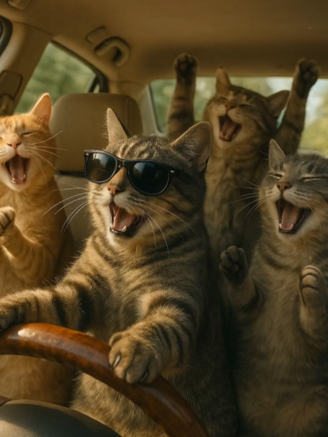 Cats Carpool Karaoke: That ’70s Show Vibes 😸🚗🎶 Groovy cats singing their hearts out to That ’70s Show theme! 😹🎸 nonstop chaos in the coolest cat carpool ever! 🐾✨ #viral #fyp #that70sshow #explorepage✨ #foryoupage #trendy #catsoftiktok #funny