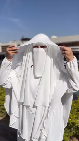 خمار إندونيسي ( خمار سارة بالغشوة ) متوفر الطقم كامل من نقاب بوتيك  #abaya #خمار 