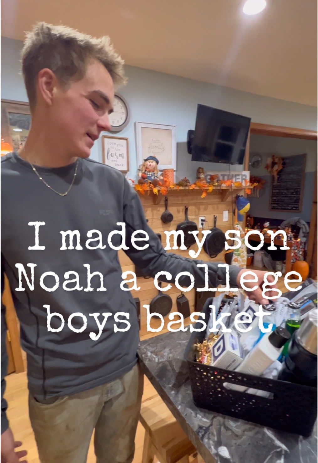 Surprising my son Noah with a College Bound Basket. We are very proud of him for how hard he works and getting his CDL to help with the family business. We made sure to add his favorite @Duke Cannon Supply Co. Midnight Swim body wash & shampoo plus his other favorite things #dukecannon #justthebells10 #collegebound #proudparents #dukecannonpartner 