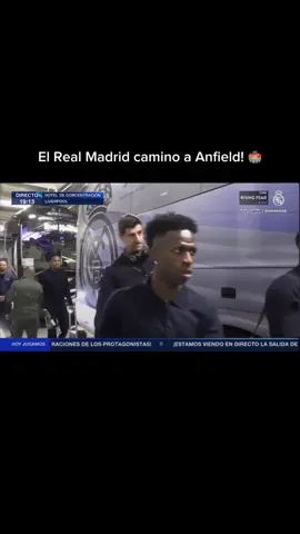 El Real Madrid camino a Anfield! 🏟️ #realmadrid #realmadridfans #championsleague #anfield #liverpool #halamadrid #RM #madridistas #championsleague #ucl #laliga #merengues