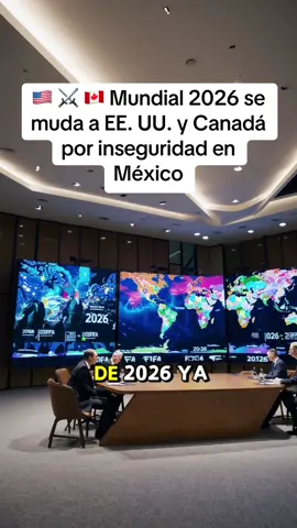 La FIFA retira a México como sede del Mundial 2026 por falta de garantías de seguridad. Todos los partidos se trasladarán a Estados Unidos y Canadá. El gobierno mexicano protesta la decisión. #FIFA #México #EEUU #Canadá #Mundial2026 