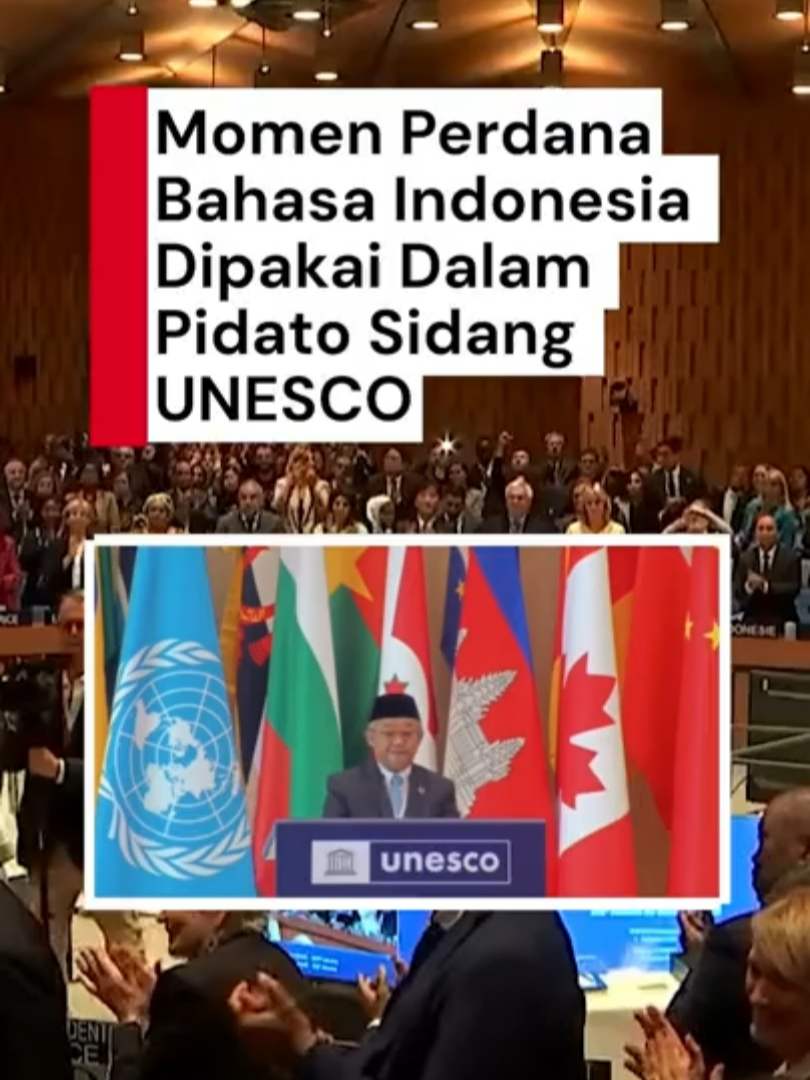 Bahasa Indonesia sudah resmi ditetapkan menjadi bahasa ke-10 yang bisa digunakan di sidang umum UNESCO. Mendikdasmen Abdul Mu'ti jadi yang pertama kali pakai Bahasa Indonesia dalam pidatonya di Samarkand, Uzbekistan. Abdul Mu'ti membuka pidatonya dengan pantun dan dilanjutkan dalam pembahasan sejumlah isu seperti situasi gaza, pendidikan dan pelestarian kebudayaan. Creator: Adhi Nauval #unesco #bahasaindonesia #bahasainternasional  #news #detikcom