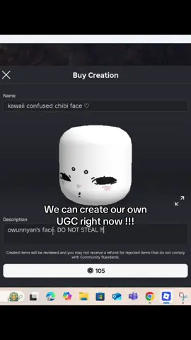 game ; In-Game UGC Creator (Cannot be sold to othes users.) #roblox #ugc #fyp #foryou #foryoupage 