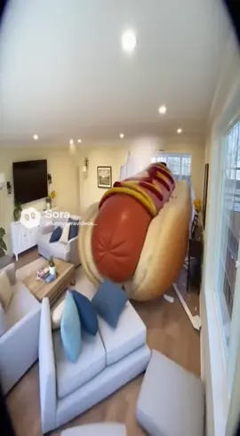 Hotdog destroys house #fyp #sora #hotdogs #hotdog #house