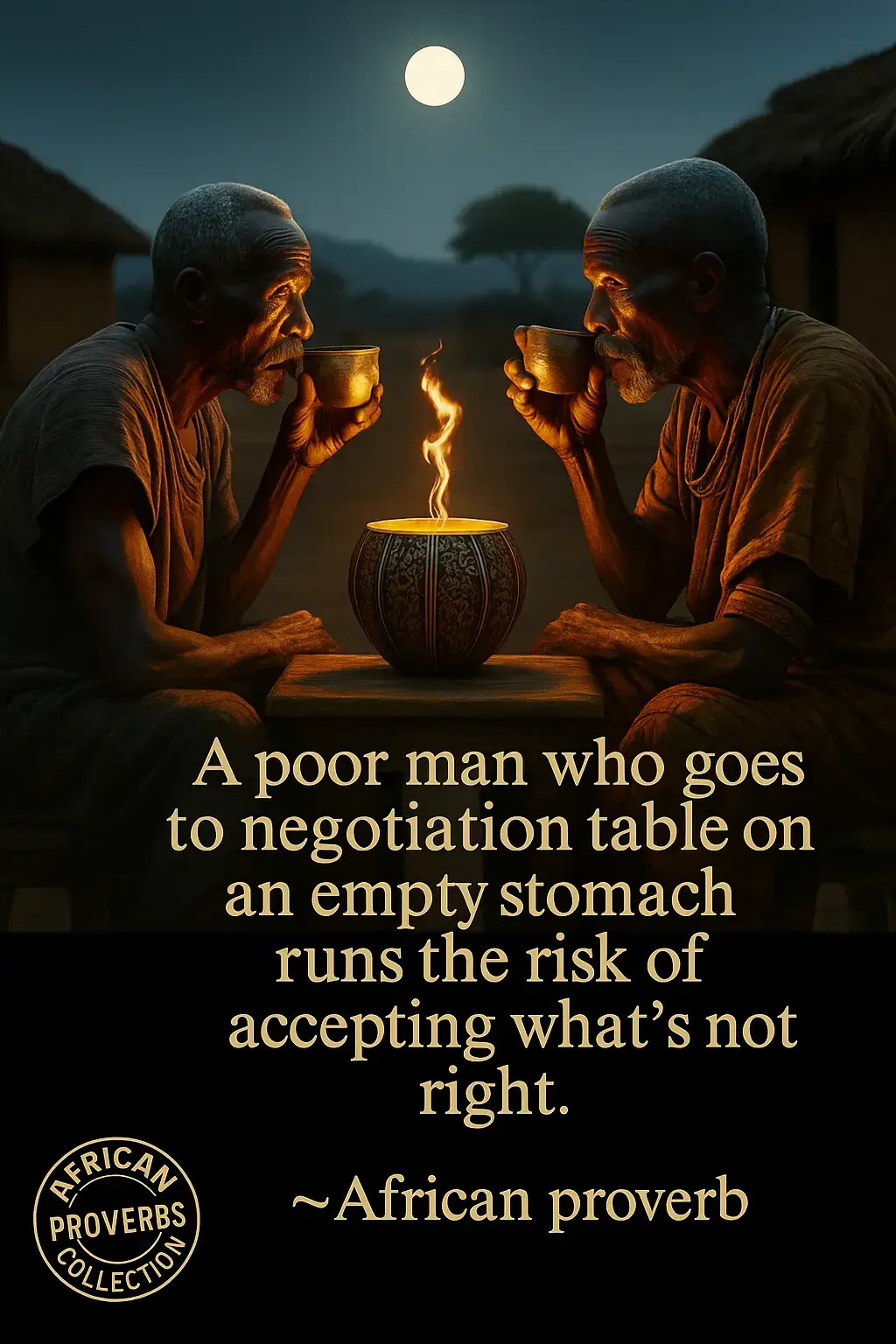 MEANING: When someone is desperate or in need, he or she might agree to unfair terms just to survive! #AfricanProverbs #Africa #fyp 