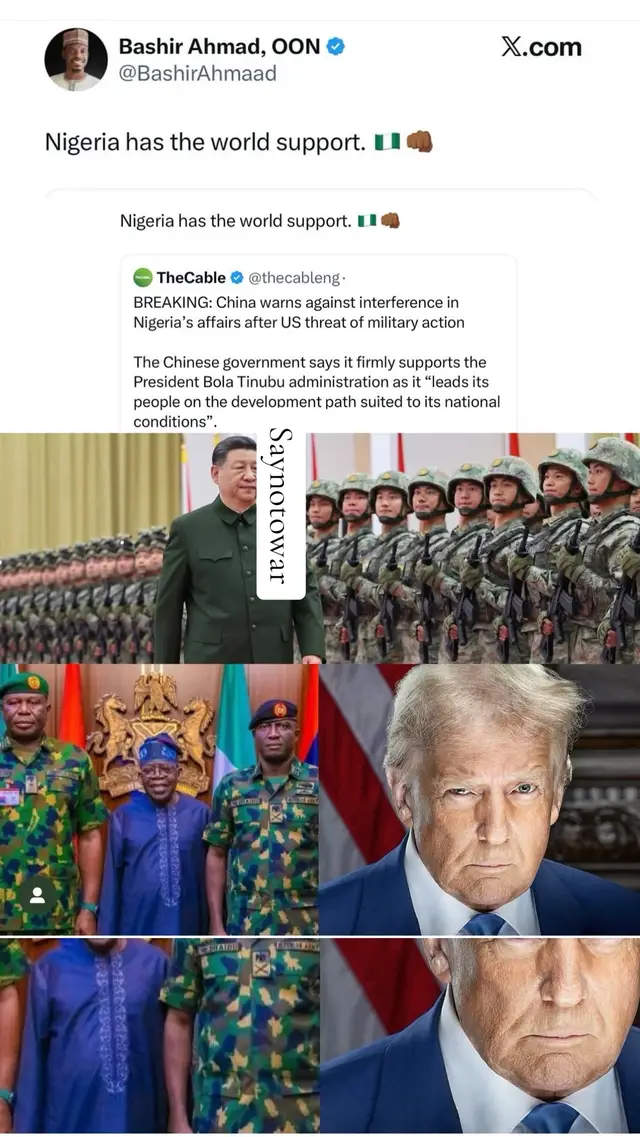 Breaking News: Massive Jubilations all over Nigeria as China Kicks against America's President Donald trumps interference with Nigeria's affair, expressing support for President Bola Tinubu's administration. Mao Ning, spokesperson of China's Foreign Ministry, said this while reacting to the threat President Donald Trump issued against Nigeria China has urged the international community to respect Nigeria's sovereignty following a US threat of military action. The Chinese government reiterated its support for President Bola Tinubu's administration, commending the government for guiding the country along a development path tailored to its national conditions. According to a report sourced from the Ministry of Foreign Affairs, People's Republic of China's website, the Spokesperson for China's Foreign Ministry, Mao Ning, stated this at a press briefing on Tuesday in Beijing. She said, 