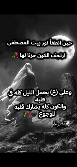 في رحليها ترك الليل ثغرة في السماء 🌙🥀 #𒀀 𒁉 𒅕🕊 #ليله _استشهاد _الزهراء  #حزن _القلوب #خواطر_عبارات_اقتباسات_حكم🦋🤍 #explorer 