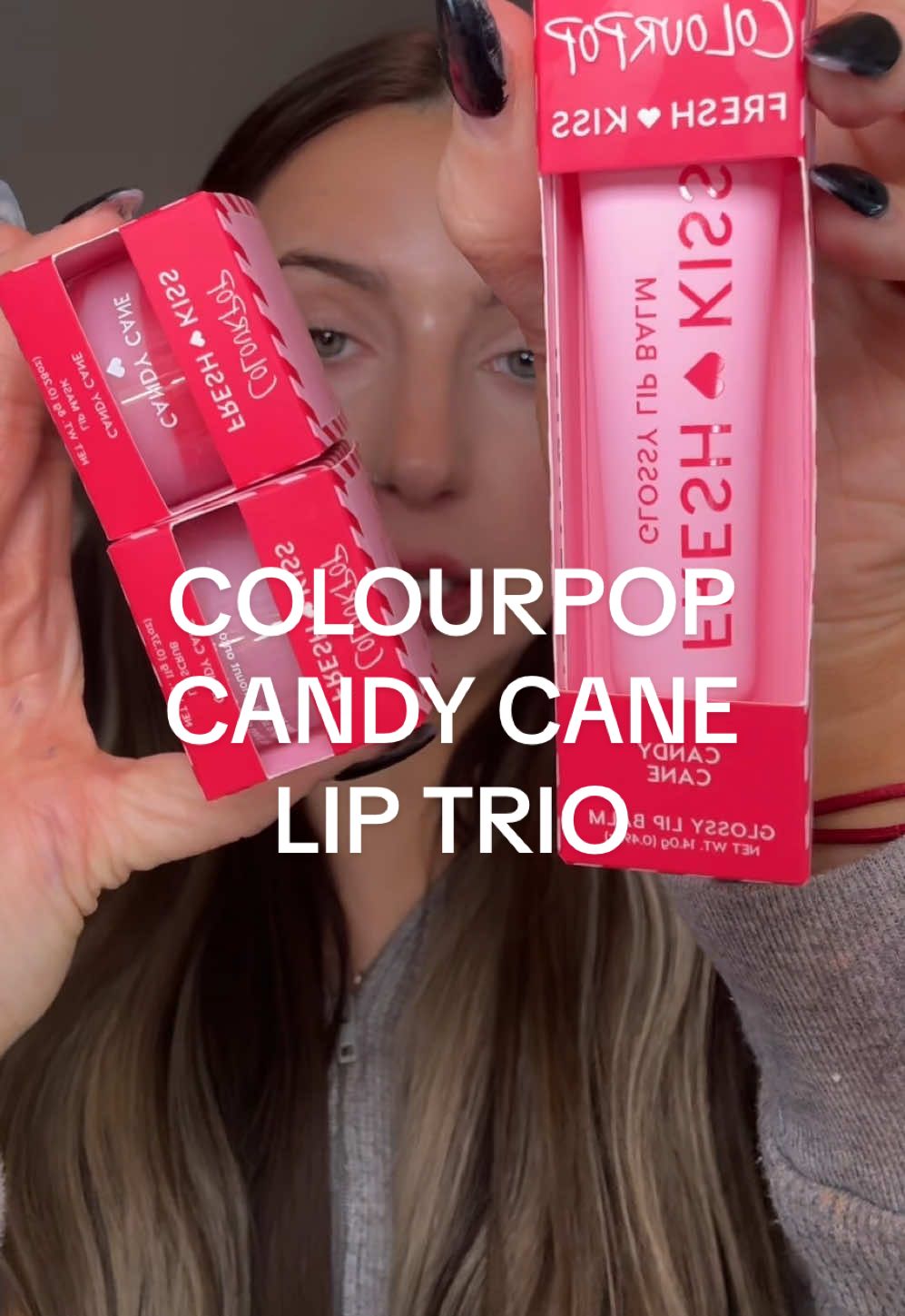 3 Candy Cane lippies for $24!! Colourpop is really giving the girlies on a budget the most! 🤍 FULL SIZE: lip scrub, lip mask, lip balm Smells exactly like a candy cane!! Limited edition @ColourPop Cosmetics  #colourpop #colourpopcosmetics #lipmask #beautydeals #affordablelipcombo 